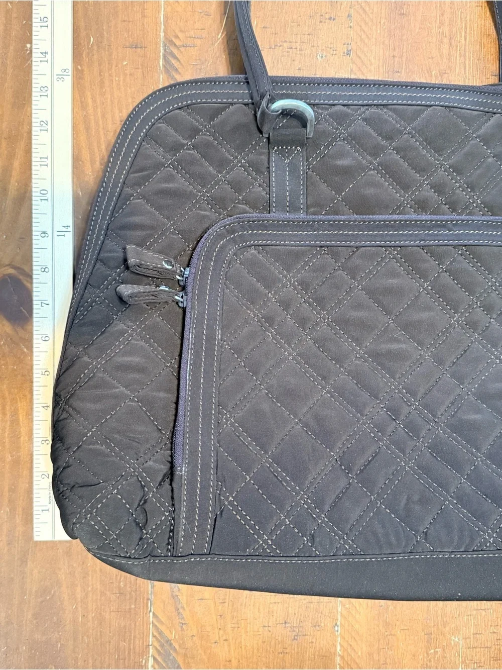 Vera Bradley Quilted Brown Laptop Tote